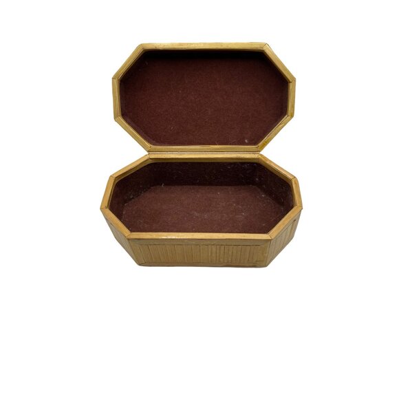 Handmade Octagonal Bahamas Wooden Trinket Jewelry Box /with lid. Lined Souvenir - Picture 7 of 10